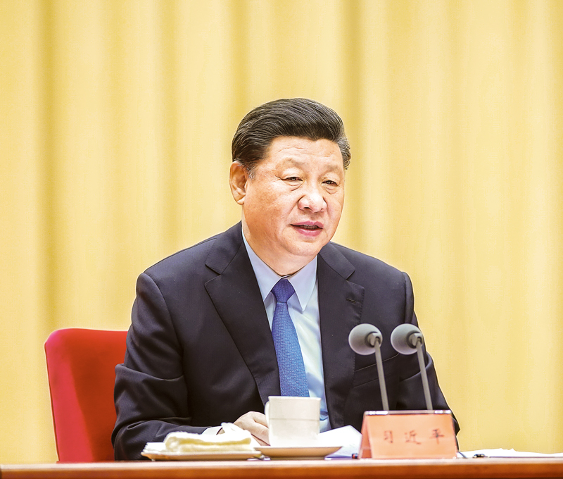 2019年5月31日，“不忘初心、牢記使命”主題教育工作會(huì)議在北京召開(kāi)。中共中央總書(shū)記、國(guó)家主席、中央軍委主席習(xí)近平出席會(huì)議并發(fā)表重要講話(huà)。 新華社記者 鞠鵬/攝